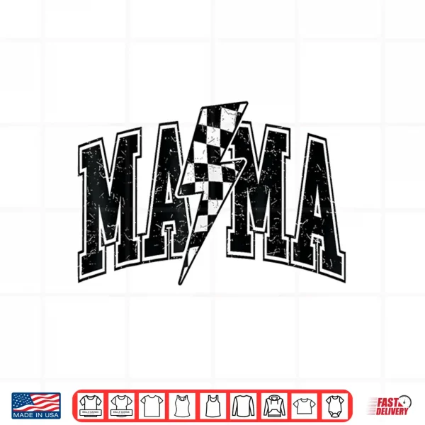 Design Checkered Mama Lightning Bolt Mothers Day For Mom Mother Shirt