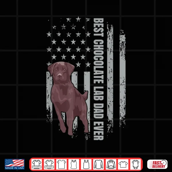 Design Chocolate Lab Dad American Flag Brown Labrador Retriever Shirt