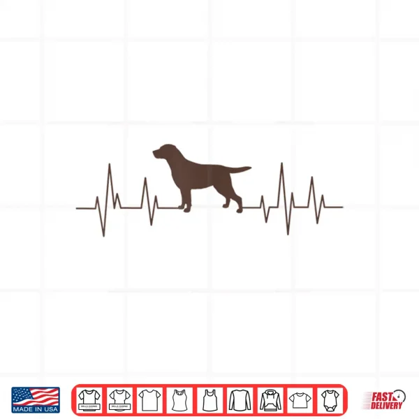 Design Chocolate Lab Dog Heartbeat Veterinarian Labrador Retriever Shirt