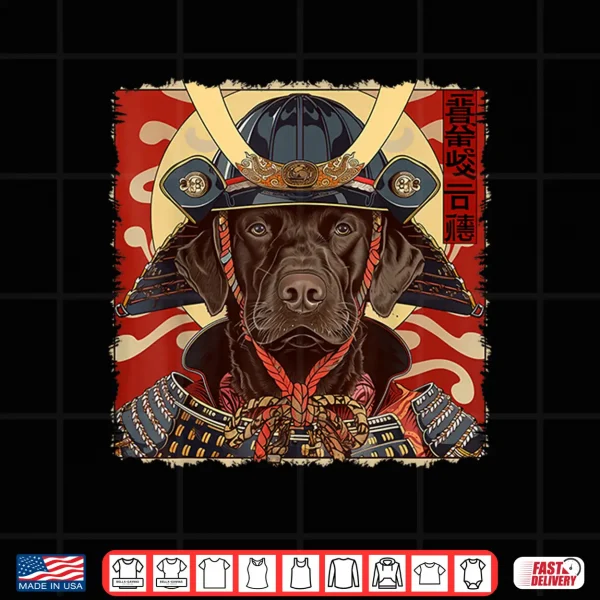 Design Chocolate Lab Labrador Retriever Dog Japanese Art Samurai Shirt