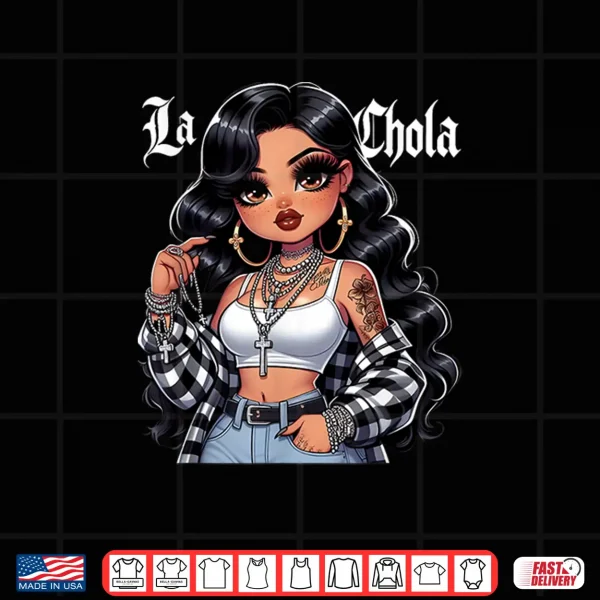 Design Chola Chibi Girl Hispanic Heritage Month Brown Pride Chicana Shirt