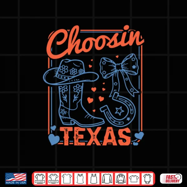 Design Choosin Texas Tees for Women Western Cowgirl Boot Bow Comfort Colors Crop Top
