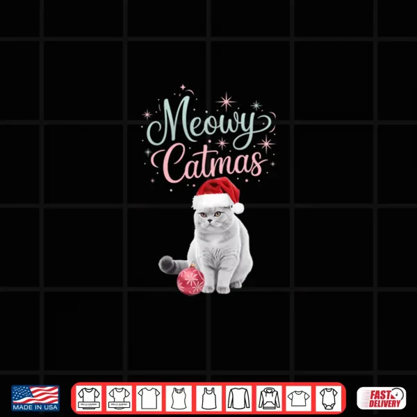 Design Christmas British Shorthair Cat Meowy Catmas Holiday Cat Shirt