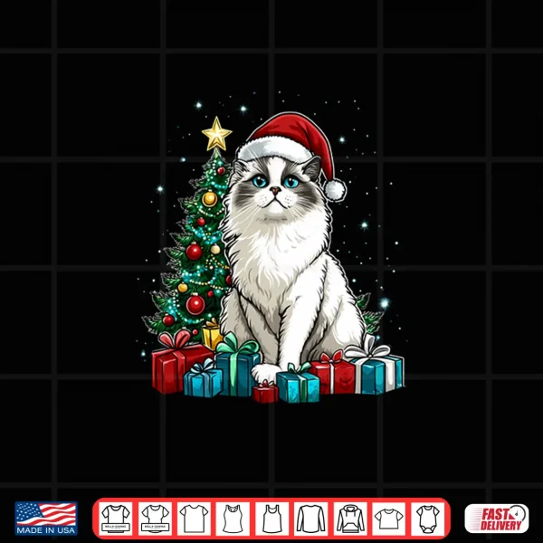 Design Christmas Cat with Christmas Hat Ragdoll Cat Shirt