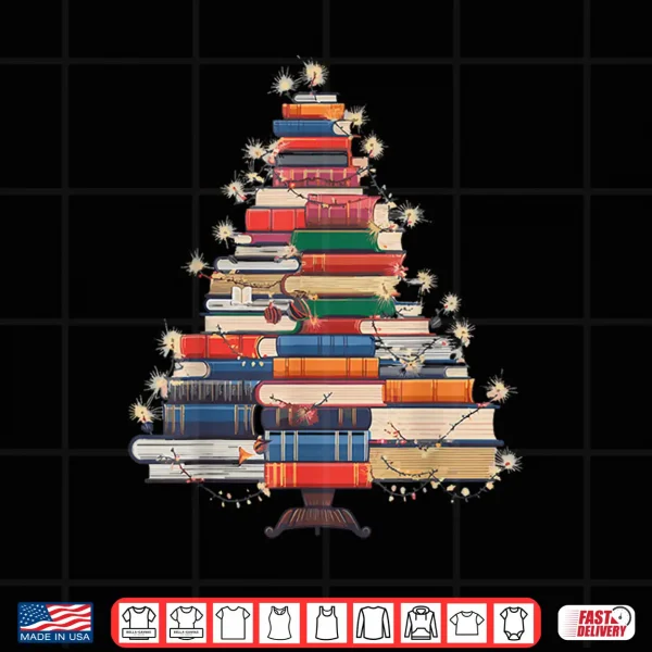Design Christmas Tree Book Bookworm Shirt