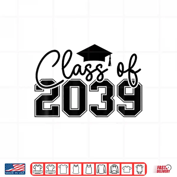 Design Class Of 2039 Grow With Me First Day Of School Graduation Shirt
