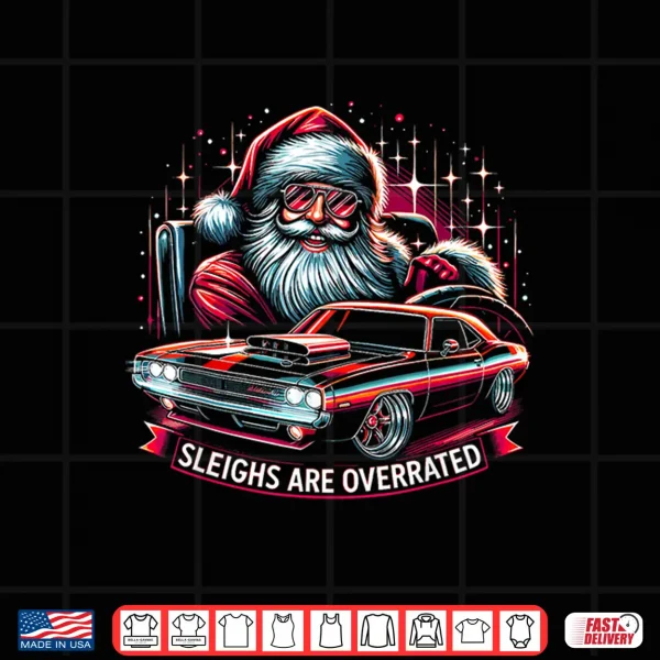 Design Classic Muscle Car Santa Hotrod V8 Enthusiast Christmas Shirt
