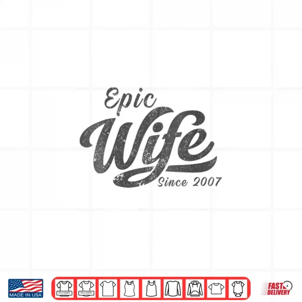 Design Classic Retro Epic Spouse Since 2007 19th Wedding Anniversary Shirt