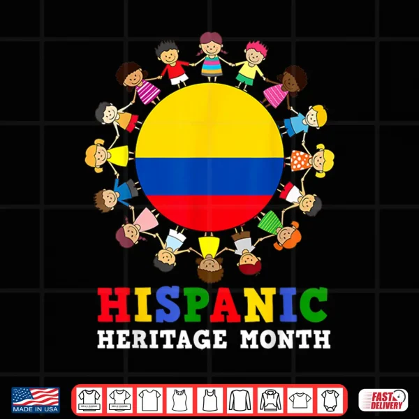 Design Colombian Flag Hispanic Heritage Colombia Boy Girl Kids Shirt