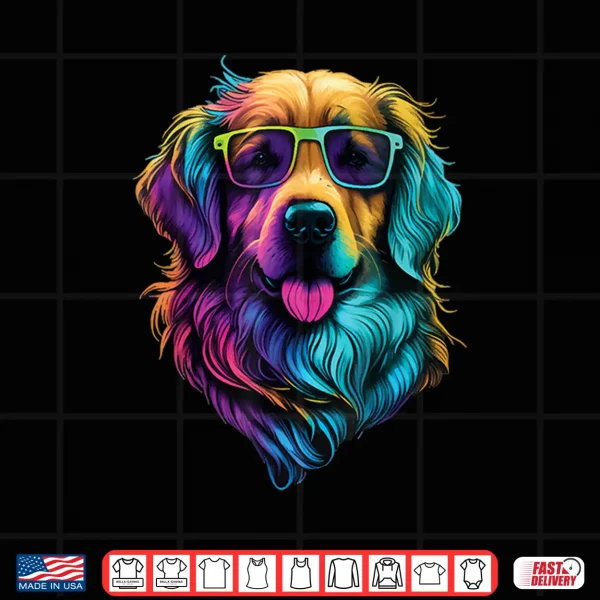 Design Colorful Golden Retriever Art Dog Owner Canine Lover Shirt