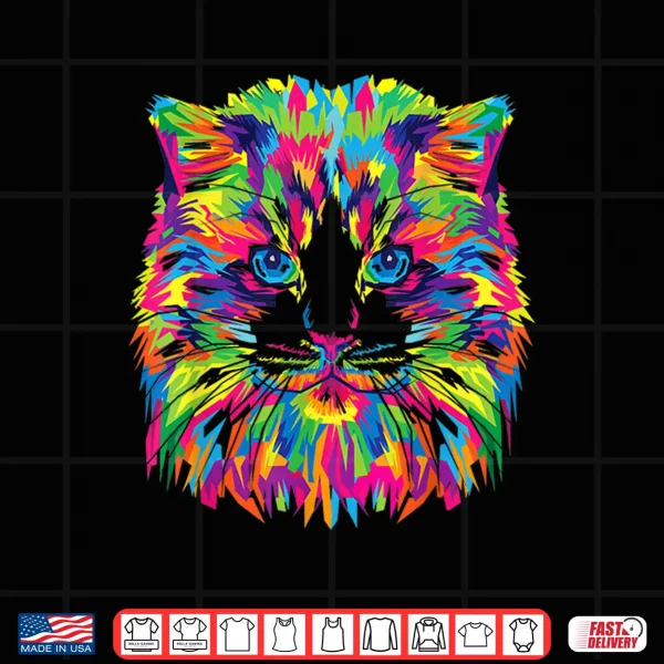 Design Colorful Maine Coon Cat Shirt