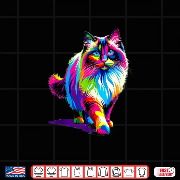 Design Colorful Pop Art Ragdoll Cat Ragdolls Puppy Cats Shirt