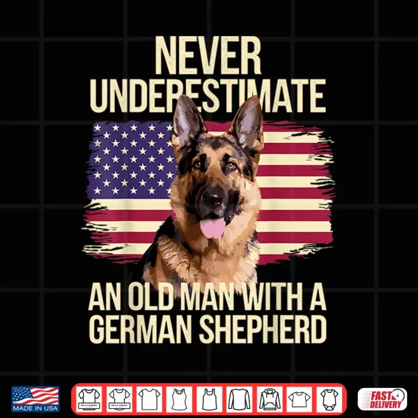 Design Cool German Shepherd Design for Men Grandpa Dog Lover Owner Shirt