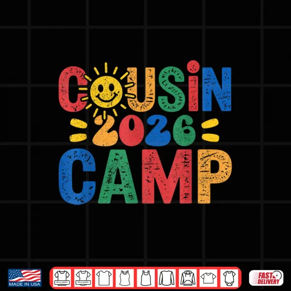 Design Cousin Camp 2026 Family Vacation Summer Camping Boys Kids Shirt
