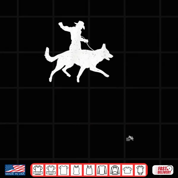 Design Cowboy Riding A German Shepherd Distressed Dog Shirt