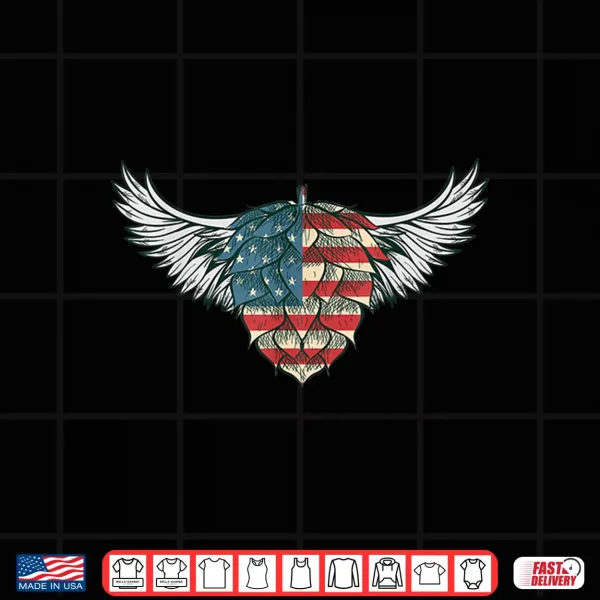 Design Craft Beer Hops American Flag USA for Beer Drinkers Shirt