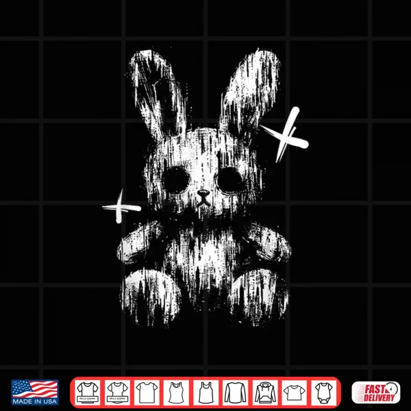 Design Creepy Anime Goth Bunny Rabbit Japanese Anime Goth Girl Shirt