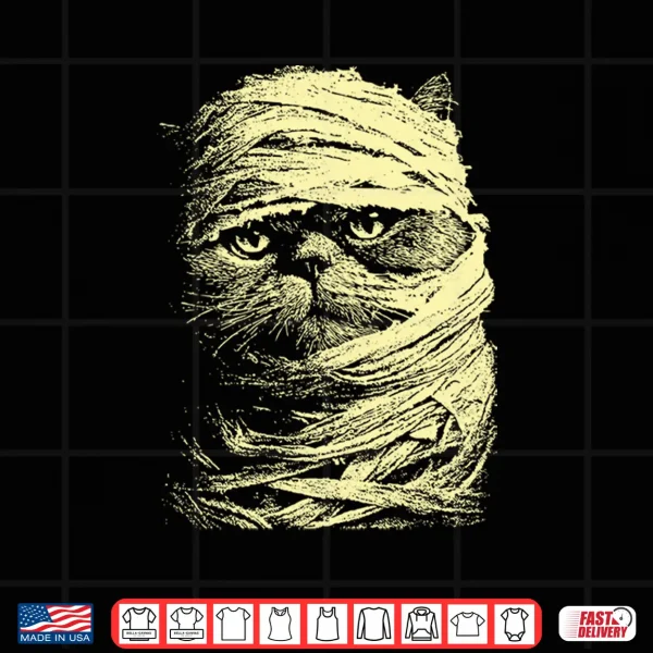 Design Creepy Cute Persian Cat Spooky Halloween Scary Feline Mummy Shirt