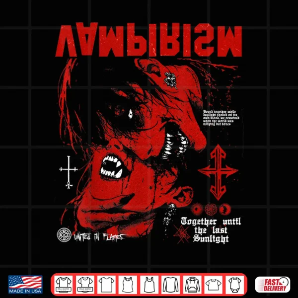 Design Creepy Manga Horror Anime Alt Gothic Emo Y2K Occult Vampire Shirt