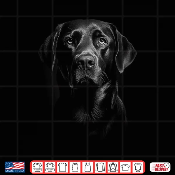 Design Cute Black Labrador Retriever Puppy Dog Face Lab Shirt
