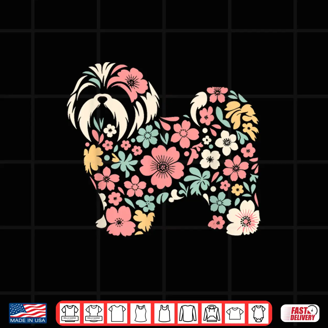 Cute Floral Flower Shih Tzu Mom Grandma Womens Mothers Day Shirt Cute Floral Flower Shih Tzu Mom Grandma Womens Mothers Day Shirt