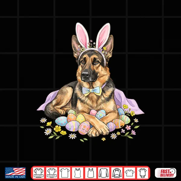 Design Cute German Shepherd Dog Funny Easter Shirt