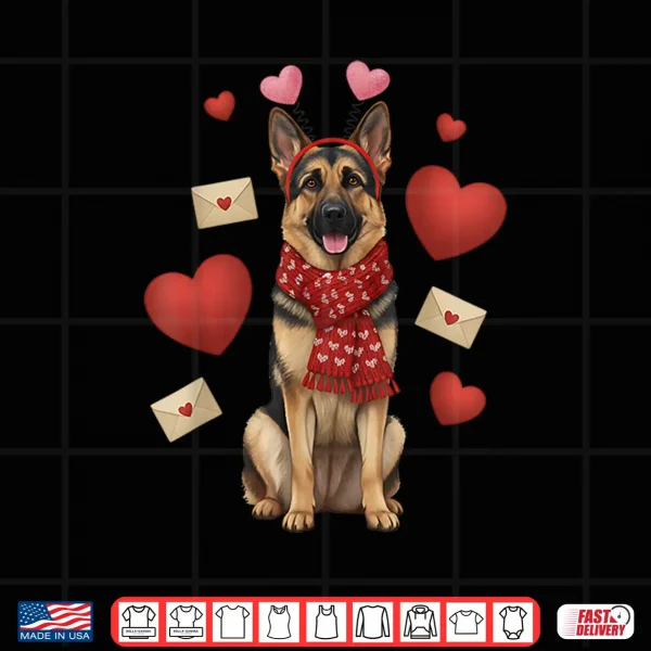 Design Cute German Shepherd Valentines Day Dog Mom German Lover Shirt