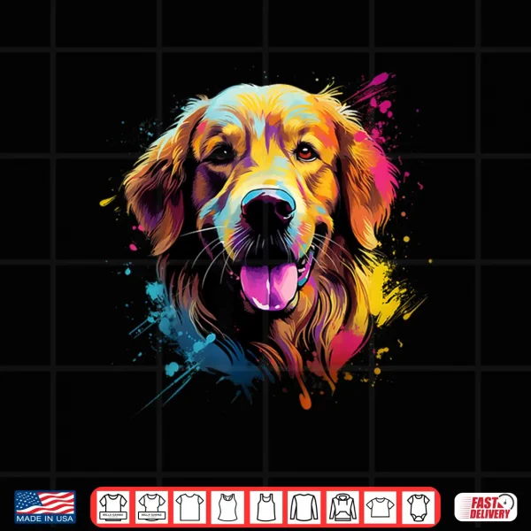 Design Cute Golden Retriever Professional Minimalist Modern Graphic Shirt