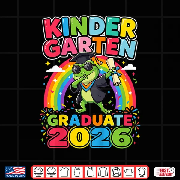 Design Cute Kindergarten Graduate 2026 Graduation Frog Kids Boys Shirt