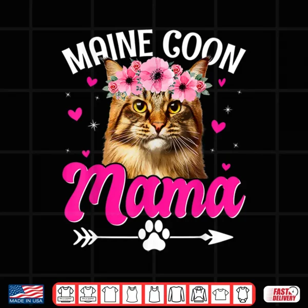 Design Cute Maine Coon Mama Cat Mom Mommy Mothers Day Shirt