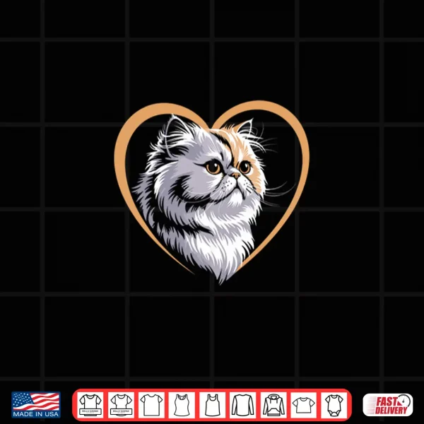 Design Cute Persian Cat Heart Shirt