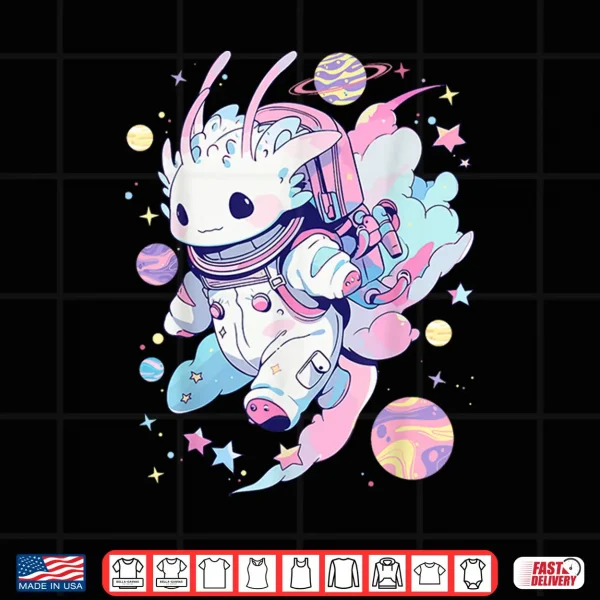 Design Cute Space Galaxy Axolotl Pastel Goth Aesthetic Nu Goth Shirt