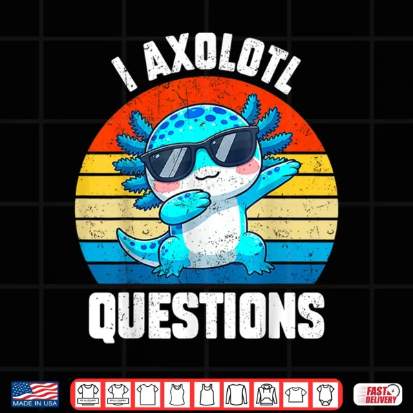 Design CuteI Axolotl Questions Kids Toddler Teens Boy Anime Kawaii Shirt
