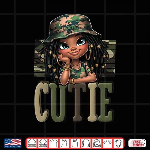 Cutie Loc'D Girl With Camo Hat Locs Black Girl Juneteenth Shirt 4 Design Cutie Locd Girl With Camo Hat Locs Black Girl Juneteenth Shirt