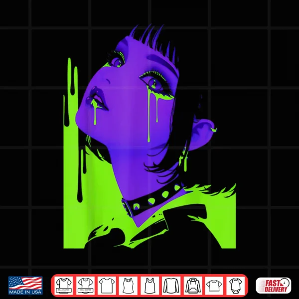 Design Cybergoth Cybercore Grunge Punk Goth Girl Alt Anime Manga Shirt