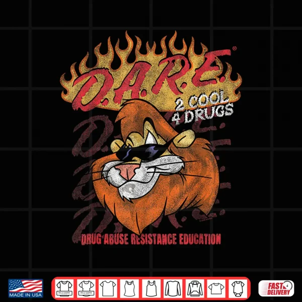 Design D A R E America Two Cool Four Drugs Flame Logo Daren P S A Shirt