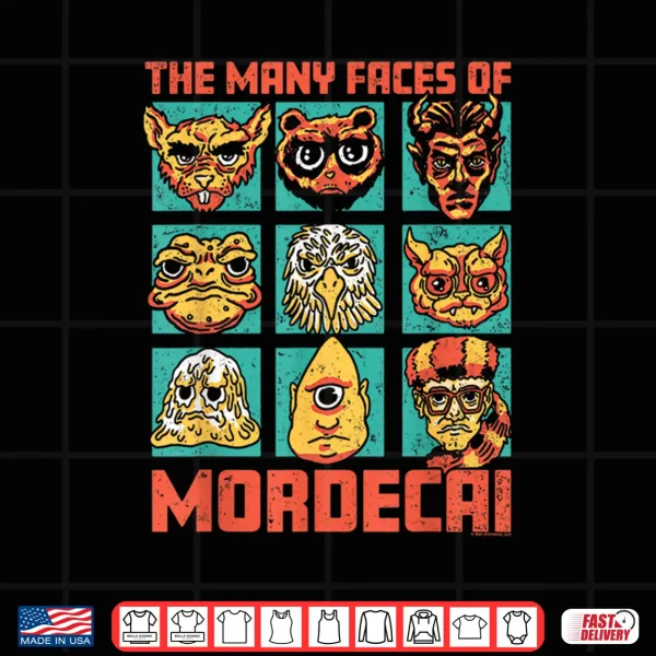 Design DCC Many Faces of Mordecai Grid Funny Gamer Series Book Shirt