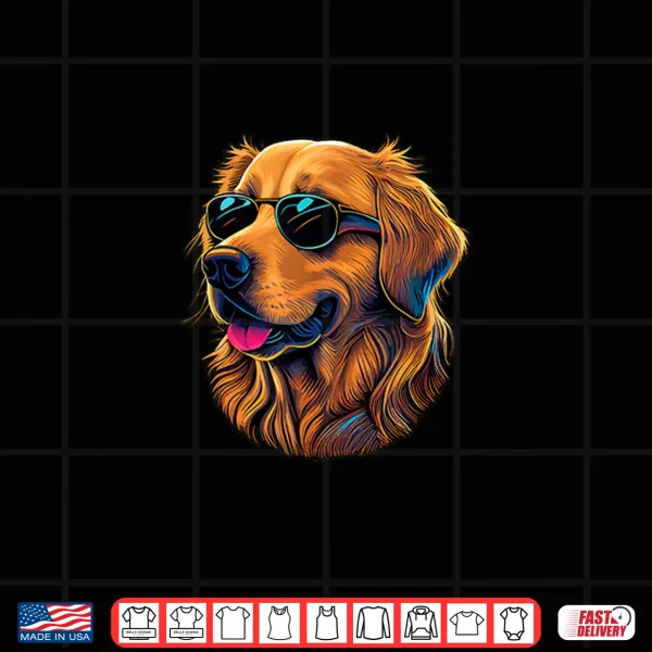 Design Dad Mom Cool Dog Sunglasses Golden Retriever Shirt
