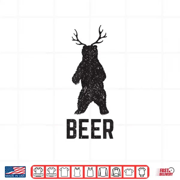 Design Deer Antlers Bear Beer Shirt Funny Craft Beer Shirt