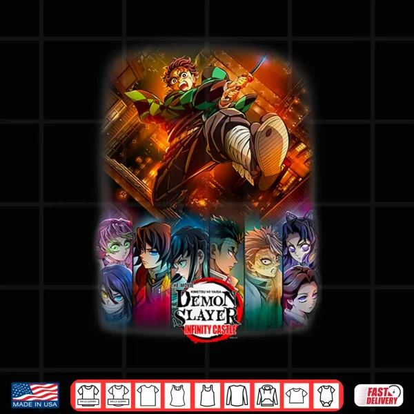 Design Demon Slayer Infinity Castle Tanjiro Anime Group Poster Shirt