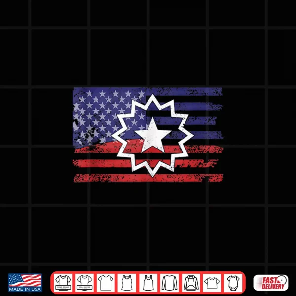 Design Distressed American Flag of Juneteenth Red White Blue Symbol Shirt