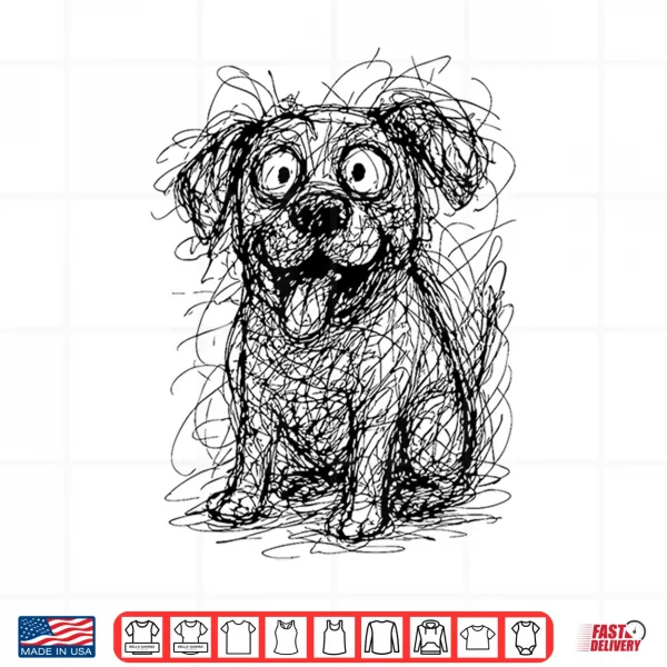 Design Dog Abstract Art Portrait Drawing Whimsical Dog Lovers Shirt