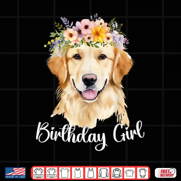 Design Dog Birthday Girl Golden Retriever Birthday Party outfit Shirt