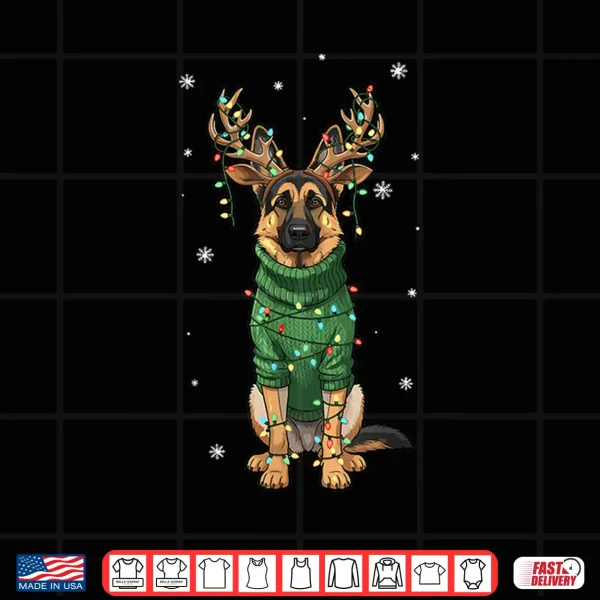 Design Dog Christmas Outfit German Shepherd Reindeer Christmas Shirt