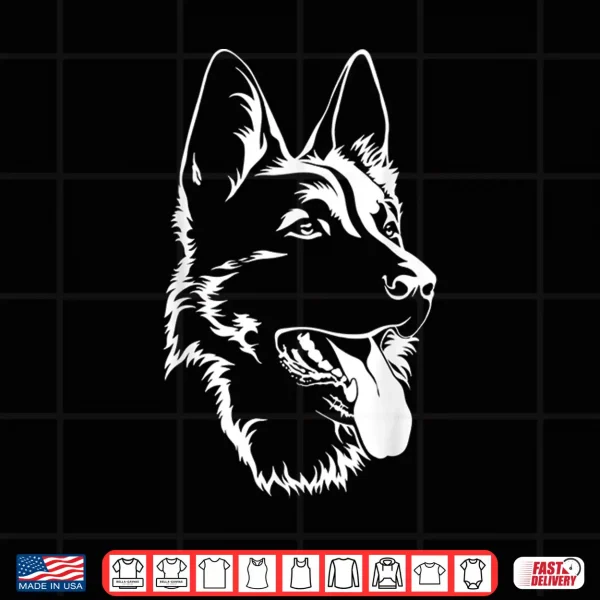 Design Dog Silhouette Sitting German Shepherd Shirt