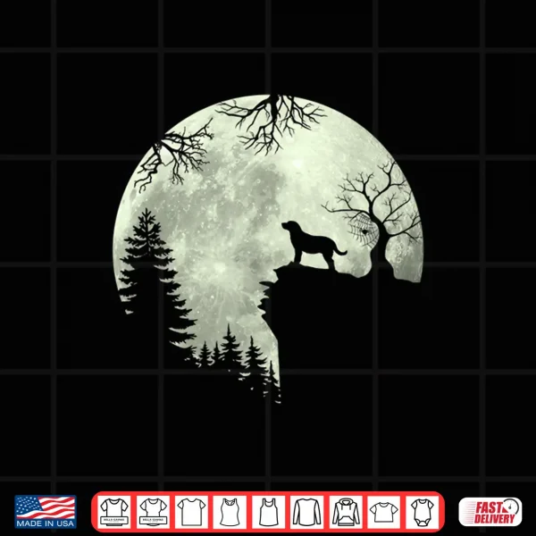 Design Dog and Moon Howl In Forest Labrador Retriever Halloween Shirt