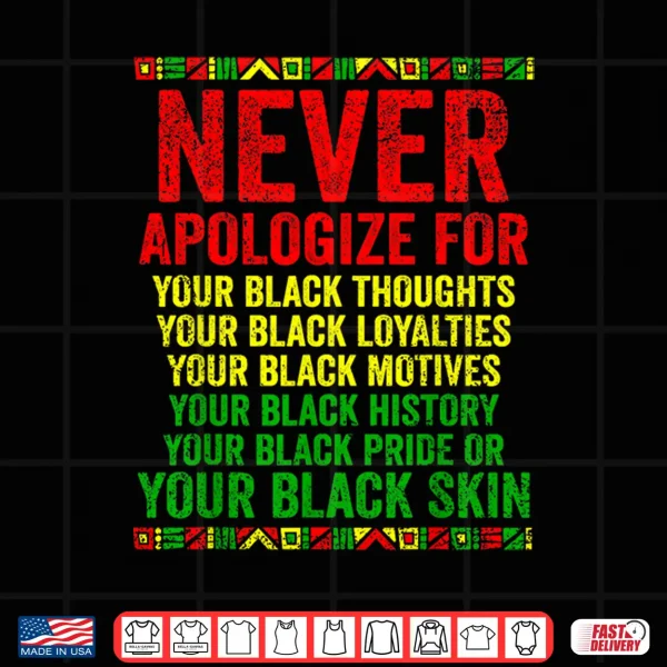 Design Dont Apologize For Your Blackness Juneteenth Black History Shirt