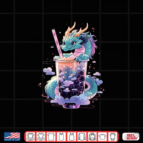 Design Dragon Boba Tea Bubble Tea Anime Kawaii Shirt