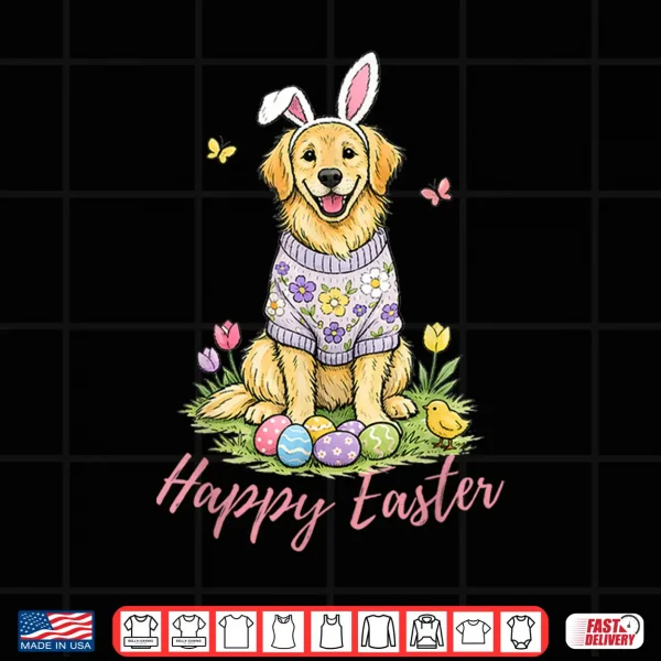 Design Easter Golden Retriever Owner Women Girls Toddlers Teens Shirt