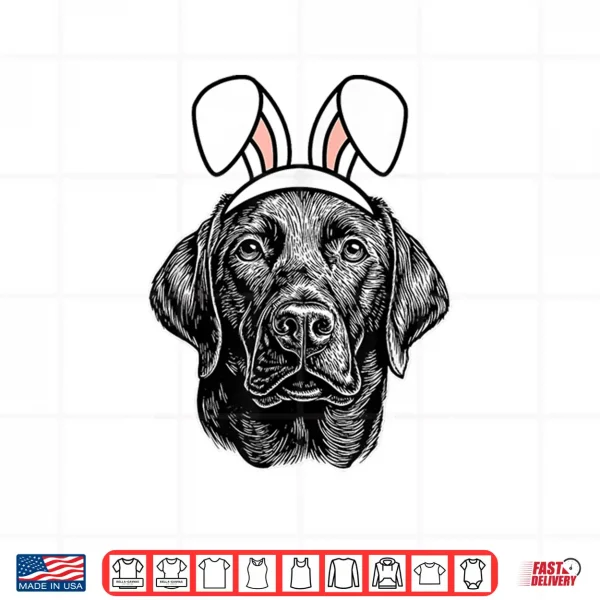 Design Easter Labrador Retriever Cute Dog Lab Easter Bunny Ears Shirt